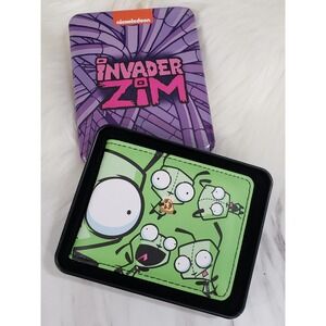 NEW NICKELODEON INVADER ZIM BI-FOLD WALLET & METAL‎ TIN CASE STORAGE BOX